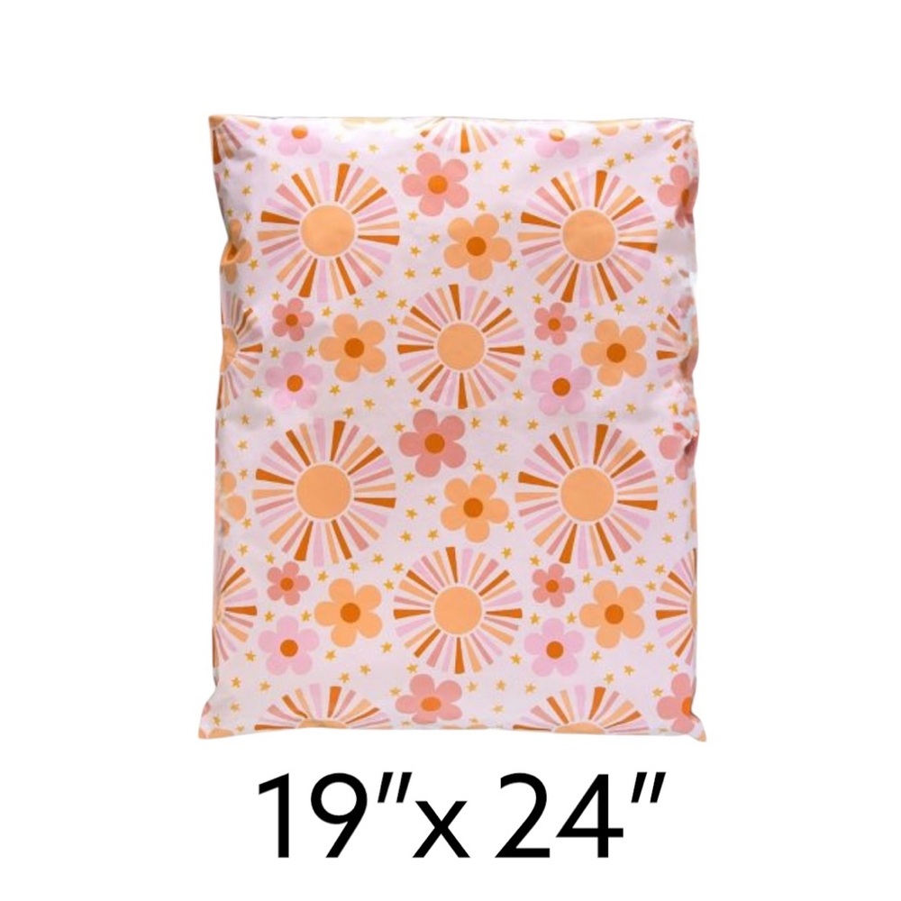 10 19x24” Polymailers Floral Orange and Pink